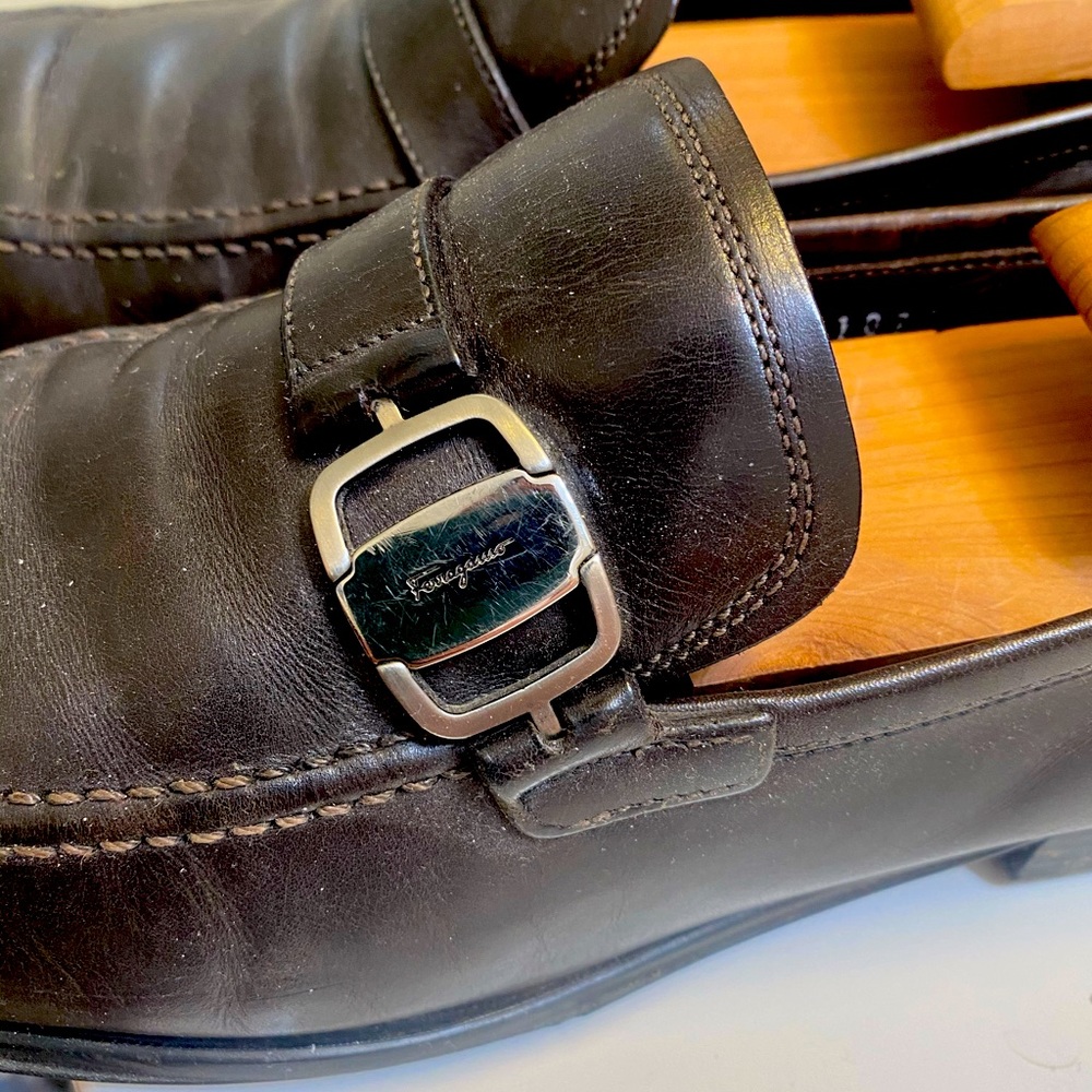 Men’s ferragamo shoes. Brown leather. Size 7